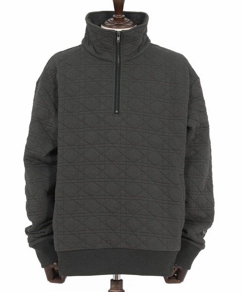 1minute 1second(ワンミニットワンセカンド)の「mlt5291-quilted half-zip pullover with heart patch ハーフジッププルオーバー(Tシャツ/カットソー・メンズ・ブラック/チャコール・S/M/L/XL)」の14枚目の写真