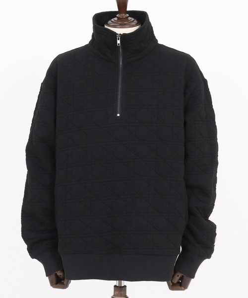 1minute 1second(ワンミニットワンセカンド)の「mlt5291-quilted half-zip pullover with heart patch ハーフジッププルオーバー(Tシャツ/カットソー・メンズ・ブラック/チャコール・S/M/L/XL)」の16枚目の写真