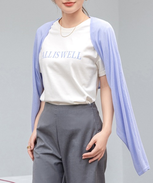 DAY CLOSET(デイ クローゼット)の「【ショート丈/通気性あり】さらりと軽く羽織れる。長袖サマーニットドルマンスリーブボレロ レディース(カーディガン/ボレロ・レディース・ブルー/ホワイト/ピンク/ブルーパープル/ベージュ/ブラック/グレイッシュベージュ/ブラウン/グレー/ダークグレー・FREE)」の9枚目の写真