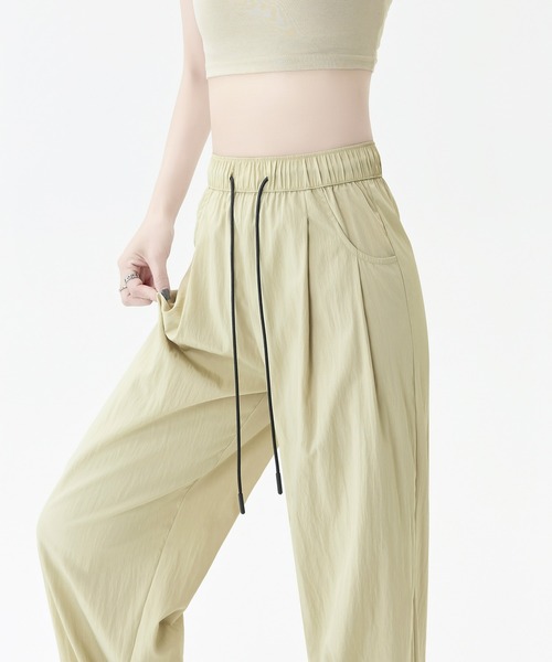 高身長サイズLT/低身長サイズS有り]カジュアルワイドパンツ きれいめ