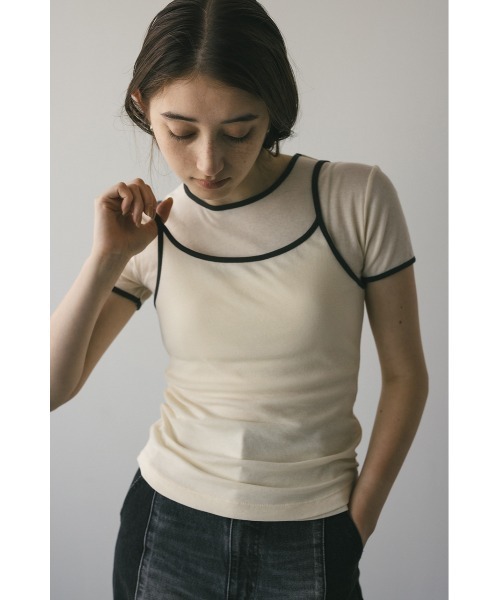 バイカラーキャミセットトップ（Tシャツ/カットソー