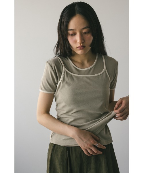 バイカラーキャミセットトップ（Tシャツ/カットソー