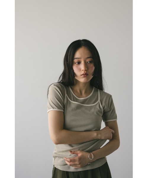 STYLEMIXER(スタイルミキサー)の「バイカラーキャミセットトップ(Tシャツ/カットソー・レディース・チャコールグレー/アイボリー/ミント・FREE)」の11枚目の写真