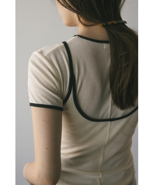 STYLEMIXER(スタイルミキサー)の「バイカラーキャミセットトップ(Tシャツ/カットソー・レディース・チャコールグレー/アイボリー/ミント・FREE)」の17枚目の写真