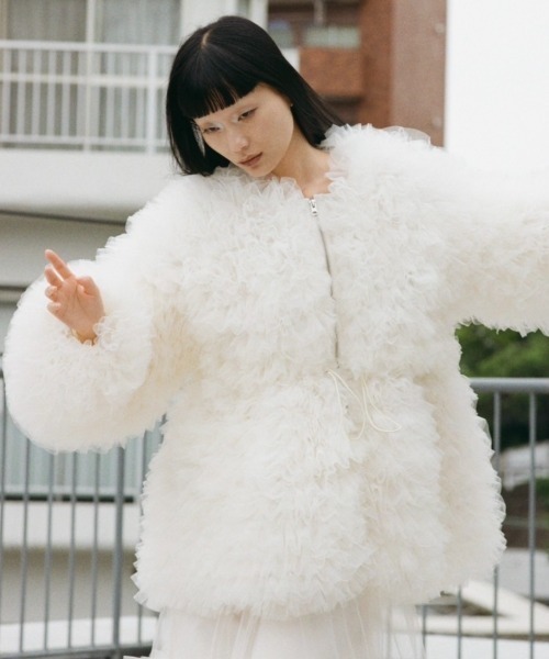 ジャケット・アウター honey mi honey tulle tiered blouson tulle tiered blouson（ブルゾン）｜HONEY MI HONEY（ハニーミー