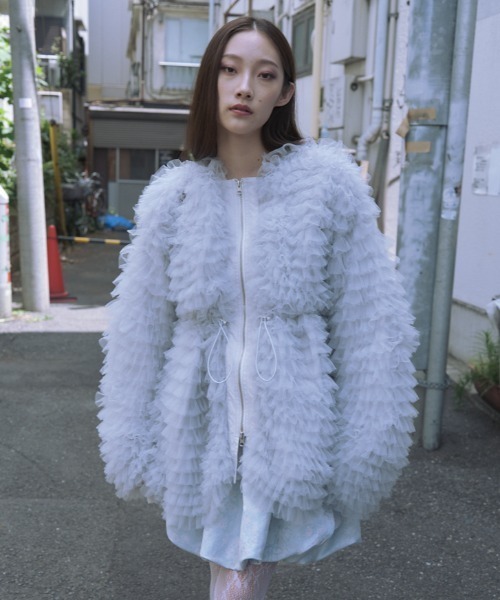 ジャケット・アウター honey mi honey tulle tiered blouson tulle tiered blouson（ブルゾン）｜HONEY MI HONEY（ハニーミーハニー