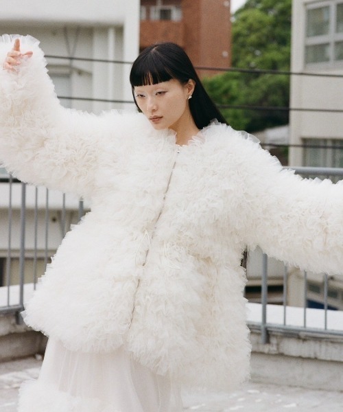 HONEY MI HONEY（ハニーミーハニー）の「tulle tiered blouson（ブルゾン・レディース・サックスブルー/ブラック/ホワイト・FREE）」の11枚目の写真
