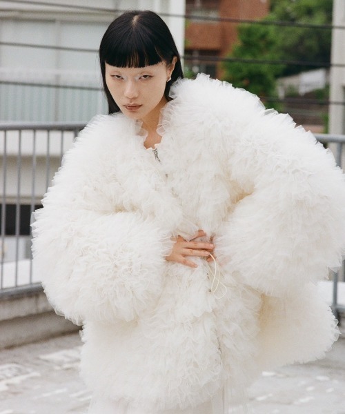 HONEY MI HONEY（ハニーミーハニー）の「tulle tiered blouson（ブルゾン・レディース・サックスブルー/ブラック/ホワイト・FREE）」の10枚目の写真
