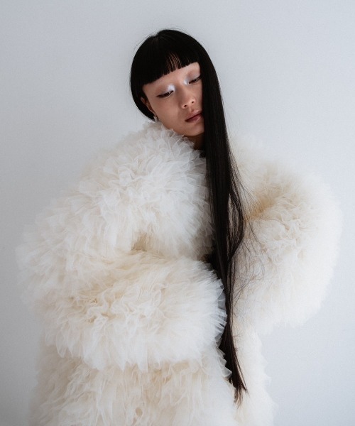 HONEY MI HONEY（ハニーミーハニー）の「tulle tiered blouson（ブルゾン・レディース・サックスブルー/ブラック/ホワイト・FREE）」の14枚目の写真