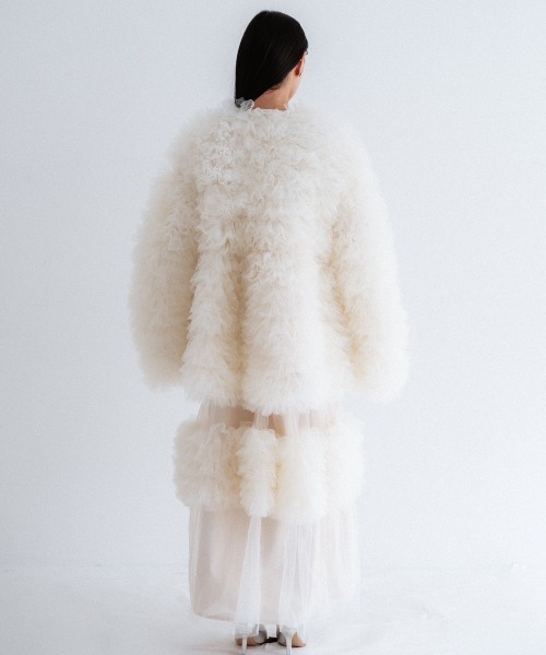 HONEY MI HONEY（ハニーミーハニー）の「tulle tiered blouson（ブルゾン・レディース・サックスブルー/ブラック/ホワイト・FREE）」の18枚目の写真