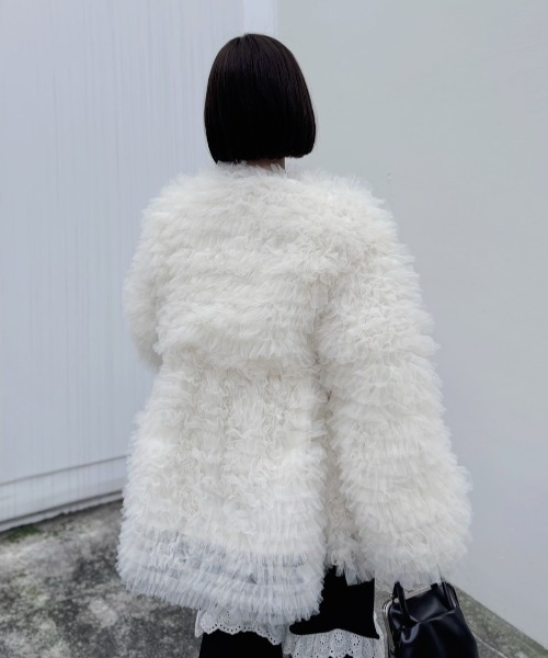 ジャケット・アウター honey mi honey tulle tiered blouson tulle tiered blouson（ブルゾン）｜HONEY MI HONEY（ハニーミーハニー