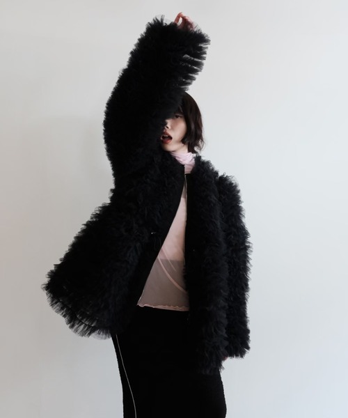 HONEY MI HONEY（ハニーミーハニー）の「tulle tiered blouson（ブルゾン・レディース・サックスブルー/ブラック/ホワイト・FREE）」の22枚目の写真