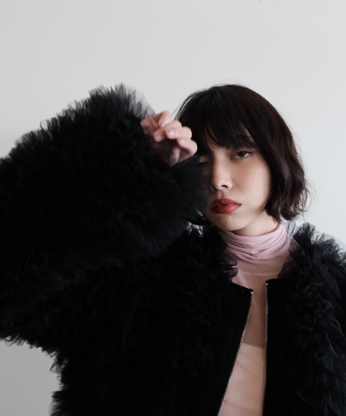 HONEY MI HONEY（ハニーミーハニー）の「tulle tiered blouson（ブルゾン・レディース・サックスブルー/ブラック/ホワイト・FREE）」の20枚目の写真
