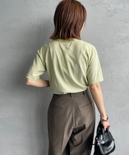 MEYAME カットソー MEYAME / メヤメ] オーガニックコットン ボーダー クルーネックT