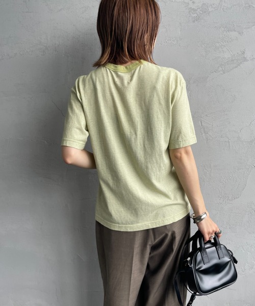 MEYAME カットソー MEYAME / メヤメ] オーガニックコットン ボーダー クルーネックT
