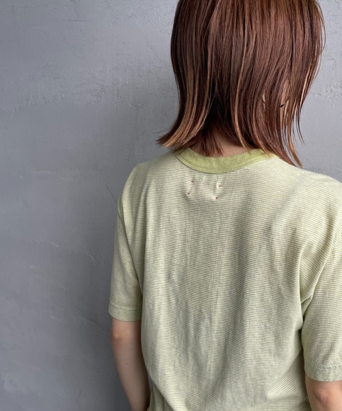 tシャツ 「MEYAME / メヤメ」 オーガニックコットン ボーダー クルーネックTシャツ レディース MEYAME / メヤメ] オーガニックコットン ボーダー クルーネックT