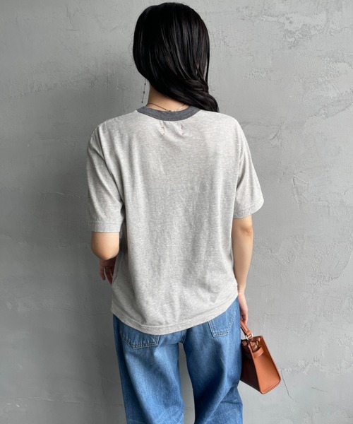MEYAME / メヤメ] オーガニックコットン ボーダー クルーネックT