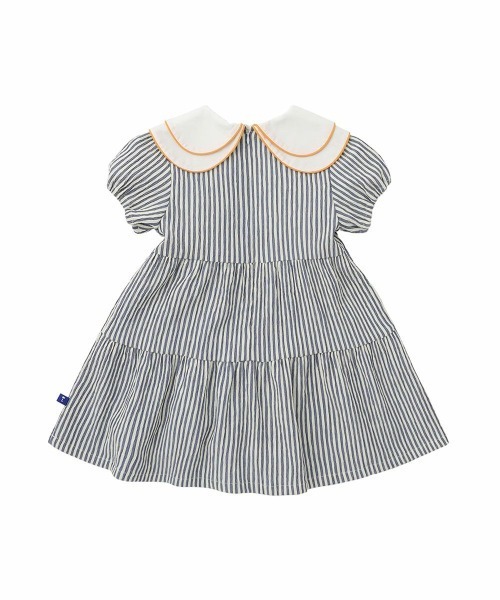 moimoln（モイモルン）の「【日本限定】ストレッチサッカーストライプワンピース（ワンピース・キッズ・ネイビー・80ｃｍ/90cm/110cm/100cm/120cm/130cm）」の2枚目の写真