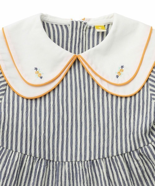 moimoln（モイモルン）の「【日本限定】ストレッチサッカーストライプワンピース（ワンピース・キッズ・ネイビー・80ｃｍ/90cm/110cm/100cm/120cm/130cm）」の3枚目の写真
