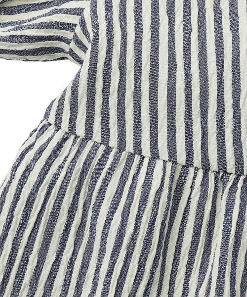 moimoln（モイモルン）の「【日本限定】ストレッチサッカーストライプワンピース（ワンピース・キッズ・ネイビー・80ｃｍ/90cm/110cm/100cm/120cm/130cm）」の5枚目の写真