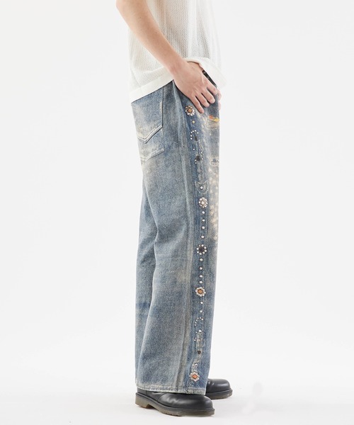 Theater code(シアターコード)の「【26SS再入荷】Studded design print denim pants/スタッズデザインプリント フレアデニム(デニムパンツ・メンズ・ライトブルー・M/L)」の6枚目の写真