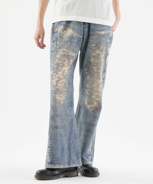 Theater code(シアターコード)の「【26SS再入荷】Studded design print denim pants/スタッズデザインプリント フレアデニム(デニムパンツ・メンズ・ライトブルー・M/L)」の21枚目の写真