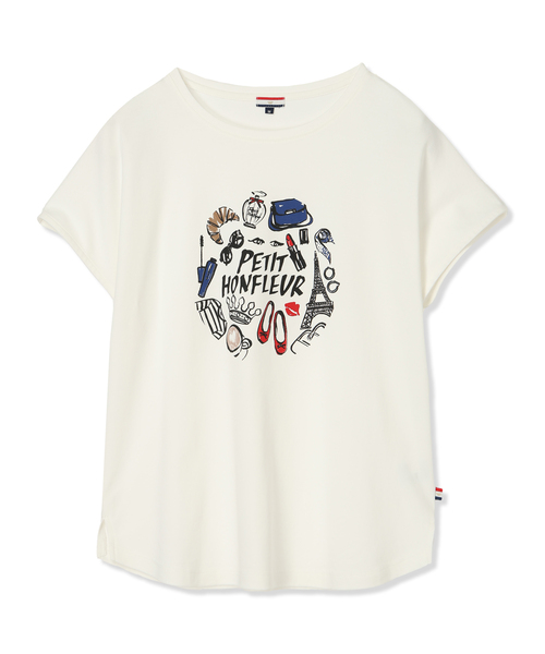 イノセント オーガニックウール100%　Tシャツフラワープリント、リバティ好きに ワイシャツ プリント 幾何 花柄 ブルー LOUIS & CLERK｜STYLE