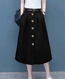 フロントボタンAラインスカート