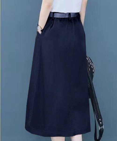 SallyLunn(サリーラン)の「フロントボタンAラインスカート(スカート・レディース・ブラック/ベージュ・LARGE/MEDIUM)」の5枚目の写真