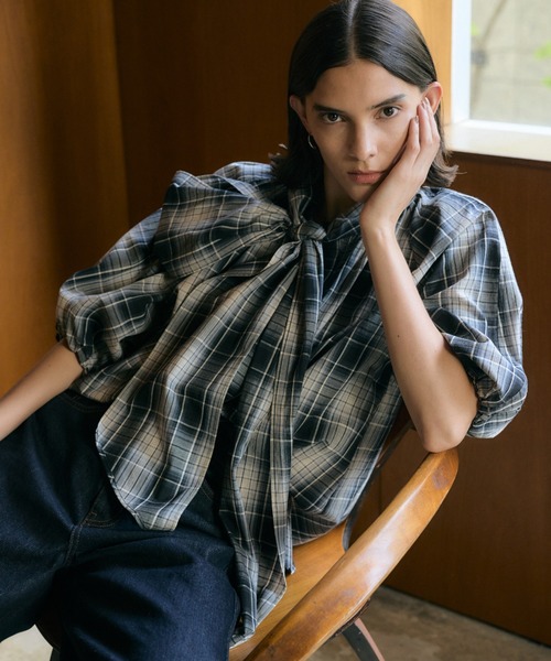 チェックボウタイブラウス 冬服 / リボン（シャツ/ブラウス）｜crie