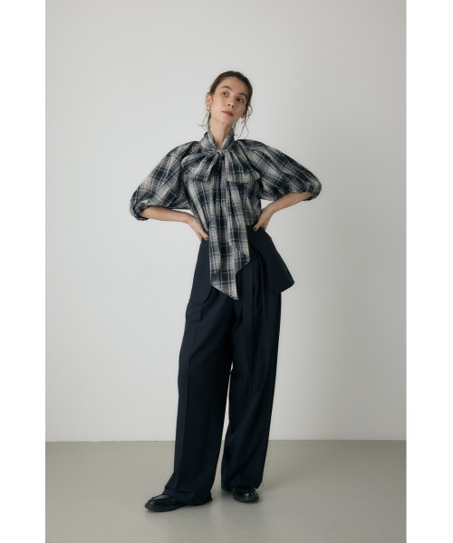 crie conforto(クリーコンフォルト)の「チェックボウタイブラウス 冬服 / リボン(シャツ/ブラウス・レディース・レッド系その他/ブラック系その他/グリーン系その他・FREE)」の10枚目の写真