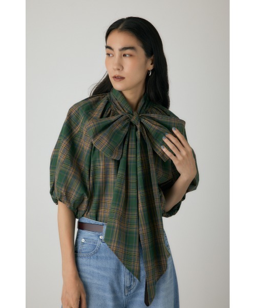 crie conforto(クリーコンフォルト)の「チェックボウタイブラウス 冬服 / リボン(シャツ/ブラウス・レディース・レッド系その他/ブラック系その他/グリーン系その他・FREE)」の17枚目の写真