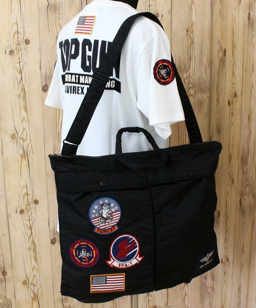 AVIREX(アヴィレックス)の「TOP GUN HELMET BAG(トートバッグ・メンズ・ブラック/セージグリーン・FREE)」の12枚目の写真