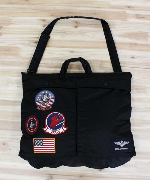 AVIREX(アヴィレックス)の「TOP GUN HELMET BAG(トートバッグ・メンズ・ブラック/セージグリーン・FREE)」の8枚目の写真