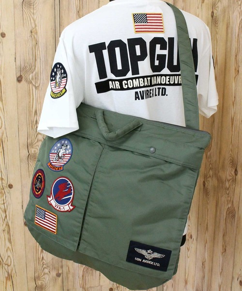 AVIREX(アヴィレックス)の「TOP GUN HELMET BAG(トートバッグ・メンズ・ブラック/セージグリーン・FREE)」の16枚目の写真