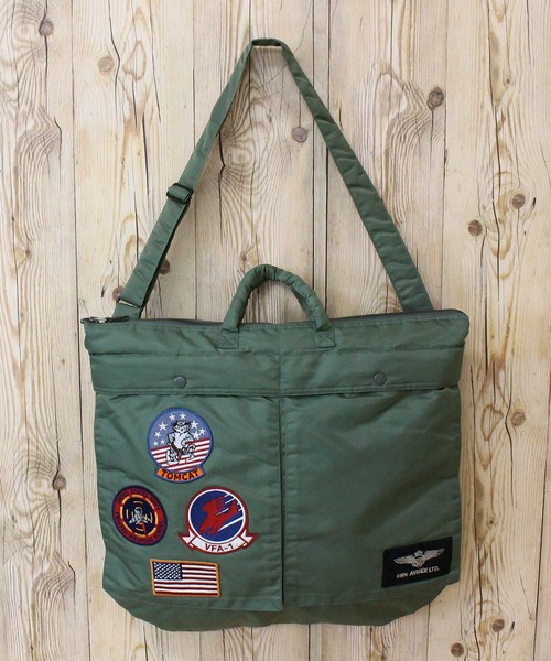 AVIREX(アヴィレックス)の「TOP GUN HELMET BAG(トートバッグ・メンズ・ブラック/セージグリーン・FREE)」の14枚目の写真