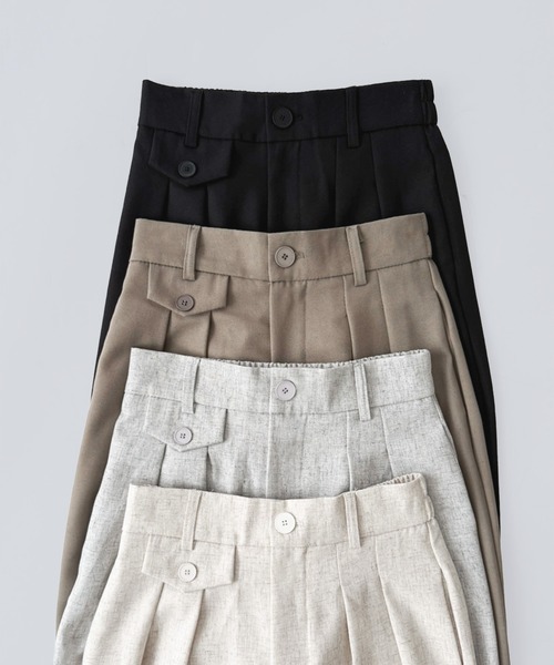 on:nue（オンニュ）の「【on:nue】[4色展開/3サイズ展開] センタープレスタックストレートスラックス（スラックス・レディース・グレー/ブラック/カーキ/オートミール・LARGE/MEDIUM/SMALL）」の22枚目の写真