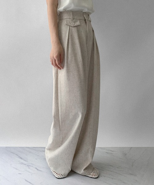 on:nue（オンニュ）の「【on:nue】[4色展開/3サイズ展開] センタープレスタックストレートスラックス（スラックス・レディース・グレー/ブラック/カーキ/オートミール・LARGE/MEDIUM/SMALL）」の11枚目の写真