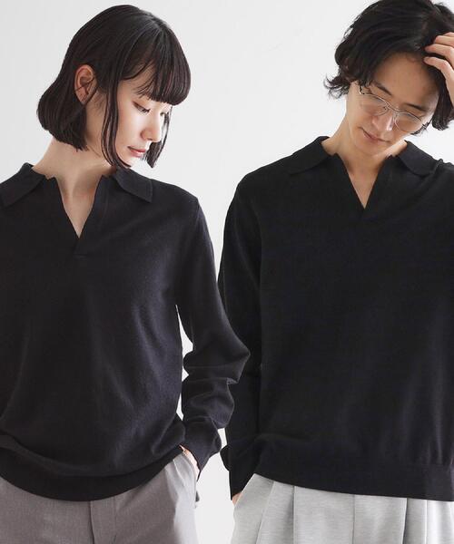 ハイゲージスキッパーコンパクトポロニット（ニット/セーター）｜tk