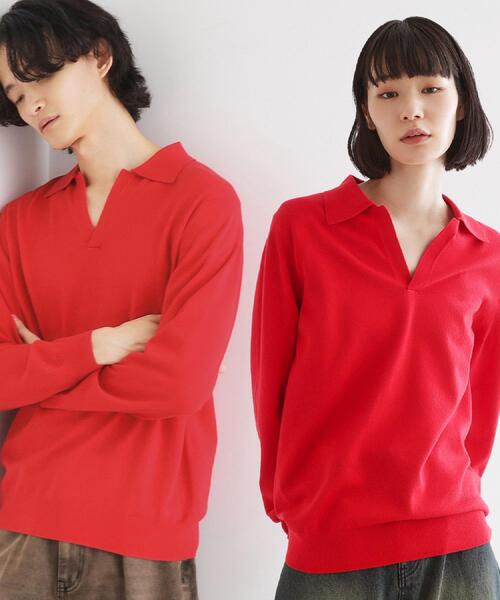 ハイゲージスキッパーコンパクトポロニット（ニット/セーター）｜tk