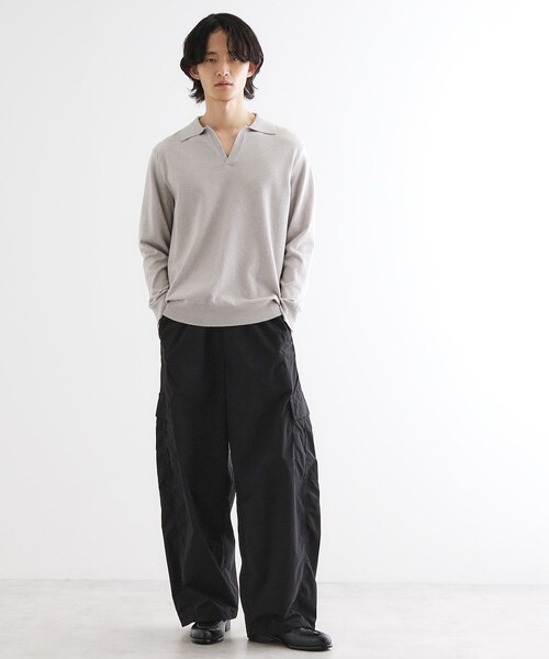 tk.TAKEO KIKUCHI（ティーケータケオキクチ）の「ハイゲージスキッパーコンパクトポロニット（ニット/セーター・メンズ・ワインレッド/ライトグレー/ブラック・03/02/01）」の4枚目の写真