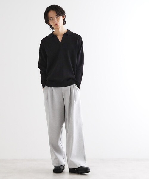 tk.TAKEO KIKUCHI（ティーケータケオキクチ）の「ハイゲージスキッパーコンパクトポロニット（ニット/セーター・メンズ・ワインレッド/ライトグレー/ブラック・03/02/01）」の7枚目の写真