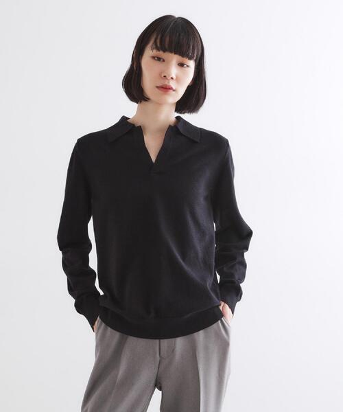 tk.TAKEO KIKUCHI（ティーケータケオキクチ）の「ハイゲージスキッパーコンパクトポロニット（ニット/セーター・メンズ・ワインレッド/ライトグレー/ブラック・03/02/01）」の9枚目の写真