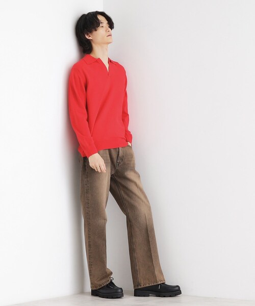 tk.TAKEO KIKUCHI（ティーケータケオキクチ）の「ハイゲージスキッパーコンパクトポロニット（ニット/セーター・メンズ・ワインレッド/ライトグレー/ブラック・03/02/01）」の13枚目の写真