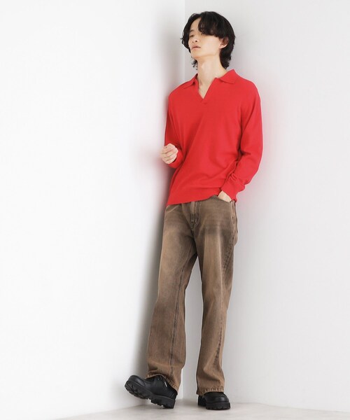 tk.TAKEO KIKUCHI（ティーケータケオキクチ）の「ハイゲージスキッパーコンパクトポロニット（ニット/セーター・メンズ・ワインレッド/ライトグレー/ブラック・03/02/01）」の14枚目の写真