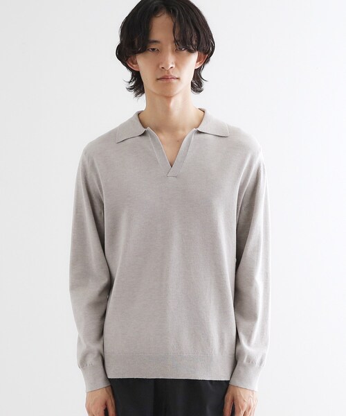 tk.TAKEO KIKUCHI（ティーケータケオキクチ）の「ハイゲージスキッパーコンパクトポロニット（ニット/セーター・メンズ・ワインレッド/ライトグレー/ブラック・03/02/01）」の18枚目の写真