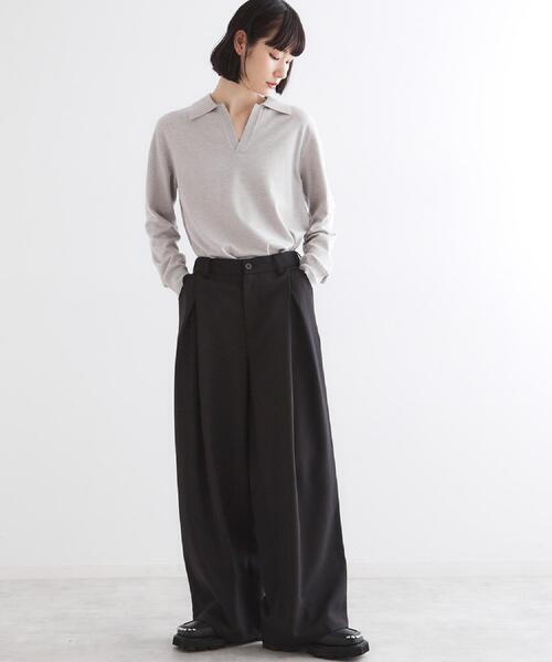 tk.TAKEO KIKUCHI（ティーケータケオキクチ）の「ハイゲージスキッパーコンパクトポロニット（ニット/セーター・メンズ・ワインレッド/ライトグレー/ブラック・03/02/01）」の22枚目の写真