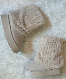 ipugo（イプゴ）の「ipugo ファーソックス厚底ムートンブーツ（ブーツ）」