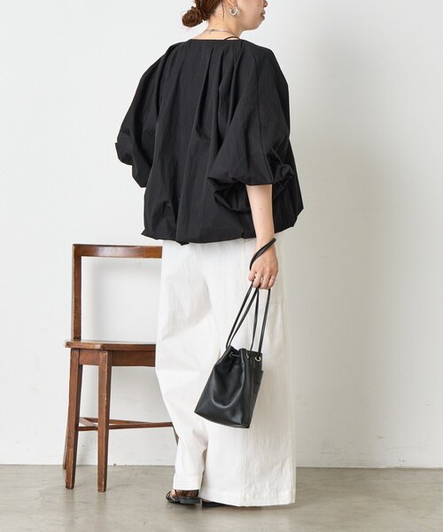 Jena espace merveilleux（ジェナ　エスパスメルヴェイユ）の「タックバルーンジャケット（ベスト・レディース・ベージュ/ブラック・FREE）」の5枚目の写真