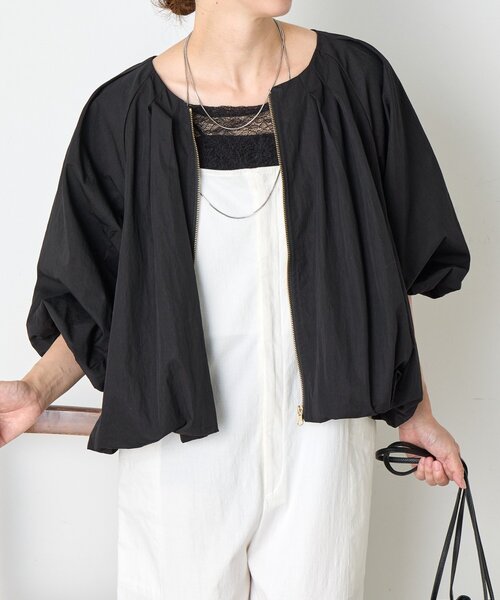 Jena espace merveilleux（ジェナ　エスパスメルヴェイユ）の「タックバルーンジャケット（ベスト・レディース・ベージュ/ブラック・FREE）」の8枚目の写真